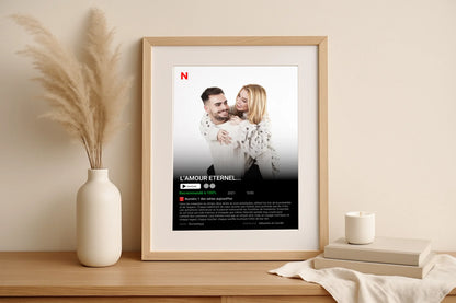 Affiche Personnalisée Netflix - Couple - Saint Valentin Affiche Personnalisée Netflix Plume Revedor