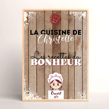 Affiche personnalisée - La cuisine de [prénom] Affiche cuisine Plume Revedor