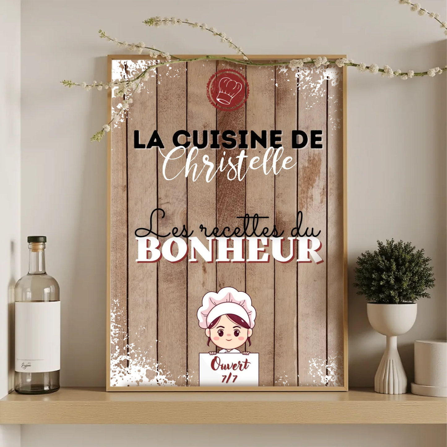 Affiche personnalisée - La cuisine de [prénom] Affiche cuisine Plume Revedor