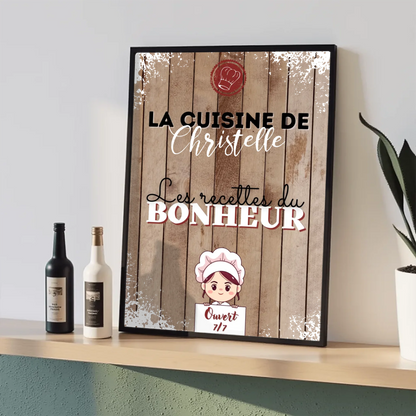Affiche personnalisée - La cuisine de [prénom] Affiche cuisine Plume Revedor