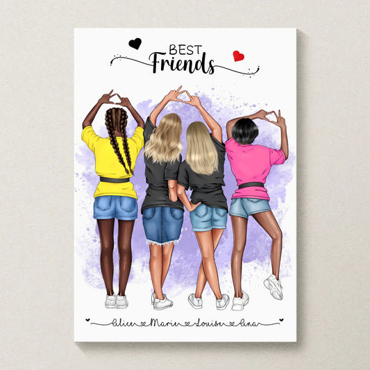 Affiche BEST FRIENDS personnalisée - Meilleures Amies Affiche Best Friends Plume Revedor