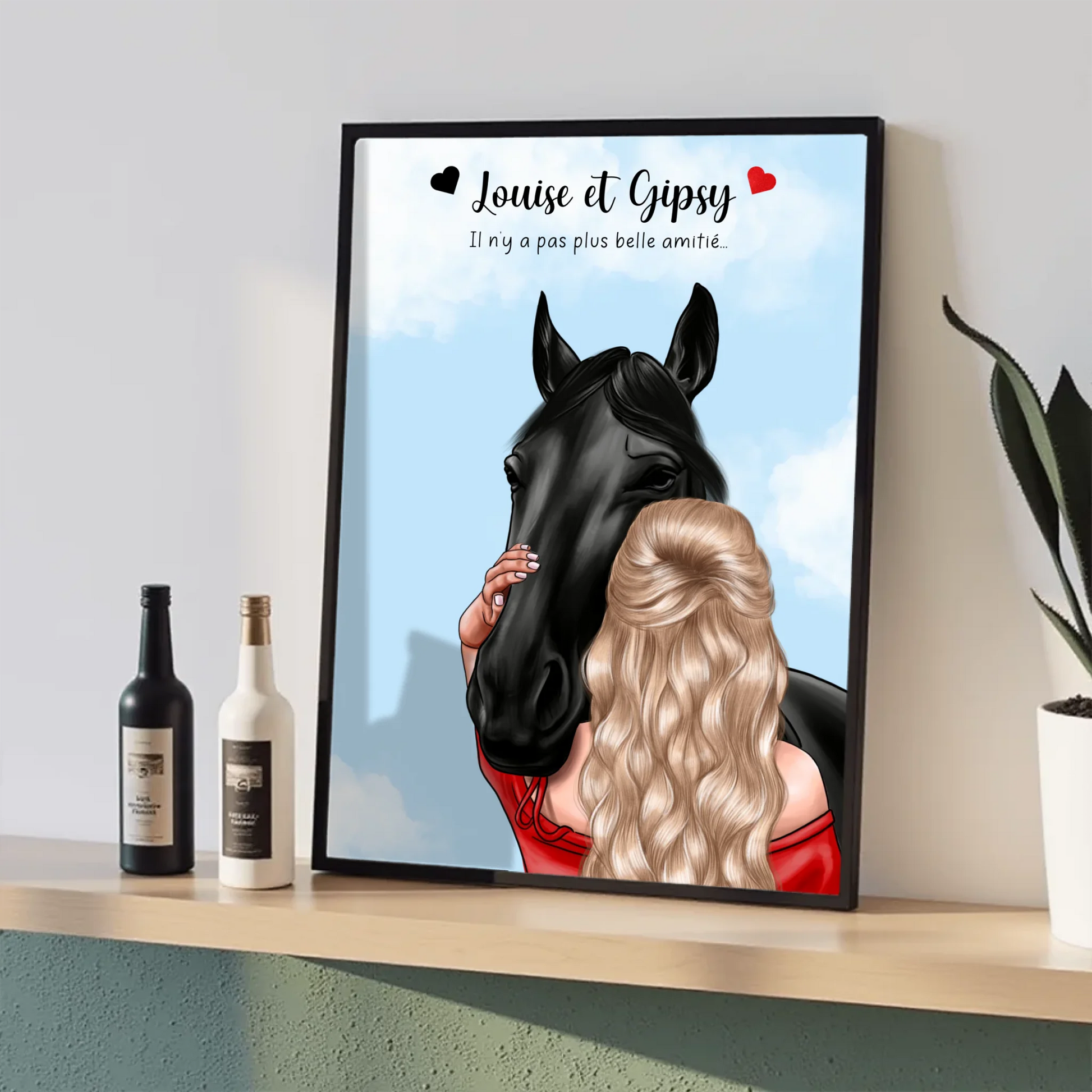 Affiche Femme & Cheval : Amitié Personnalisée - Cadeau Équitation Affiche equitation Plume Revedor