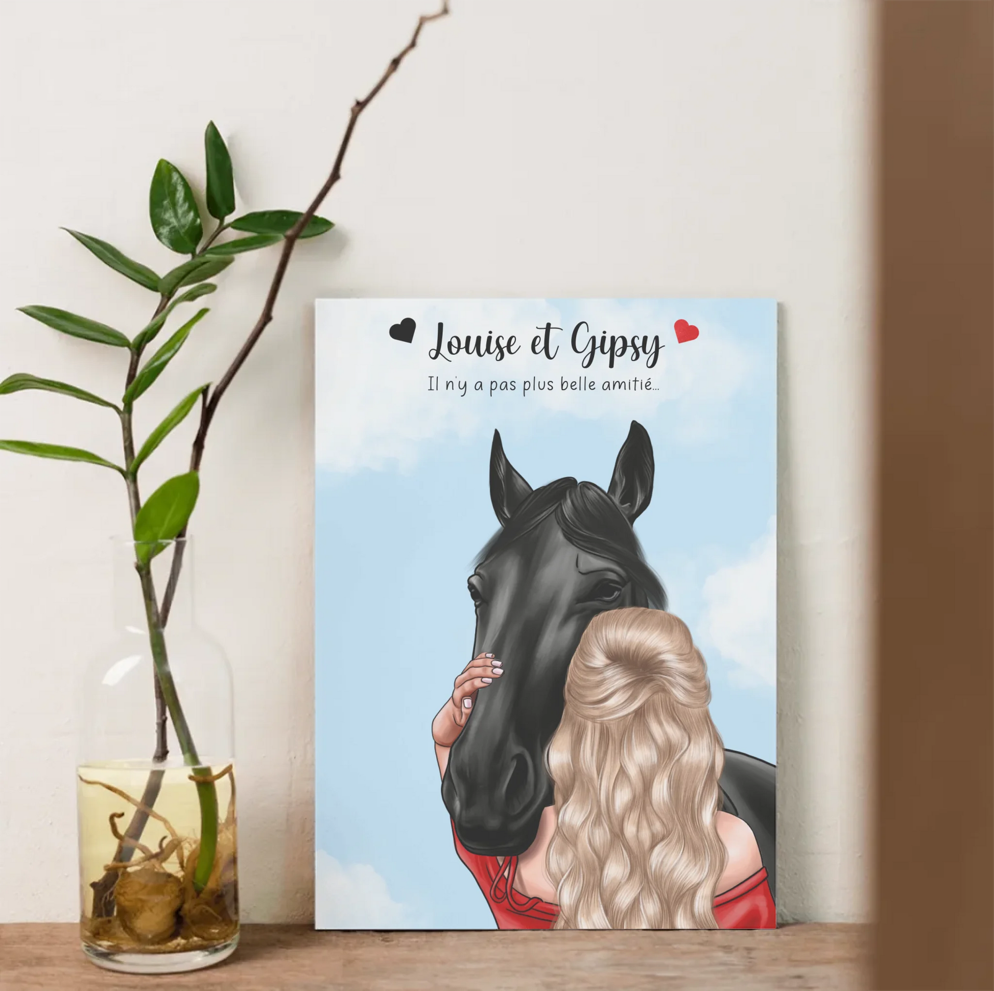 Affiche Femme & Cheval : Amitié Personnalisée - Cadeau Équitation Affiche equitation Plume Revedor