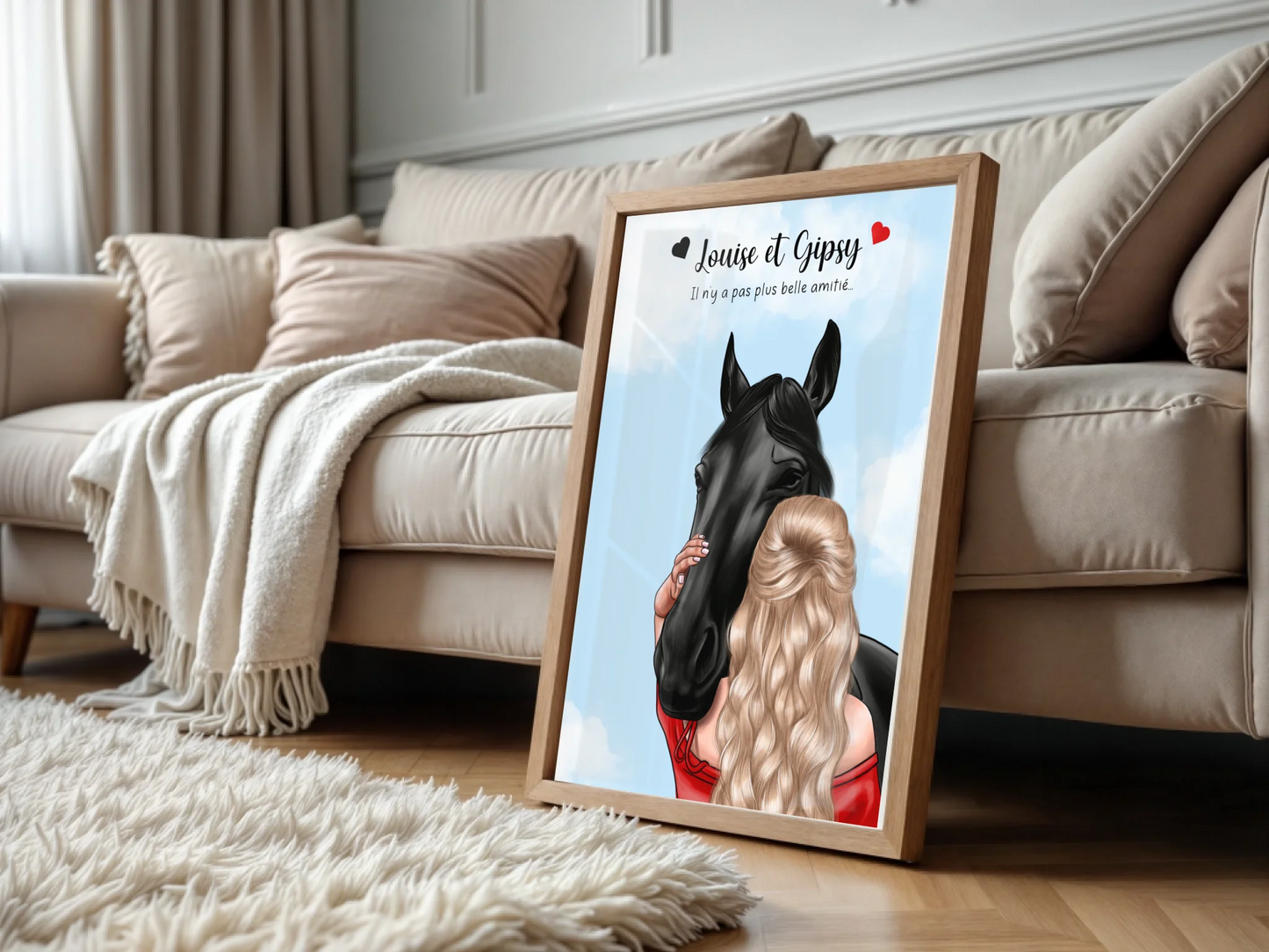 Affiche Femme & Cheval : Amitié Personnalisée - Cadeau Équitation Affiche equitation Plume Revedor