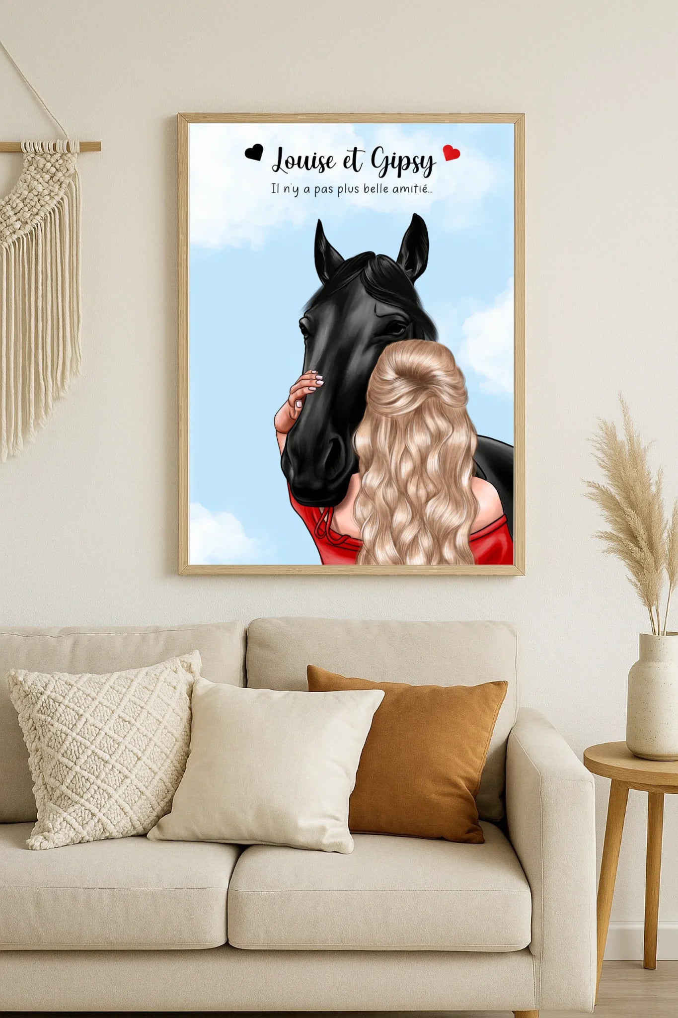 Affiche Femme & Cheval : Amitié Personnalisée - Cadeau Équitation Affiche equitation Plume Revedor