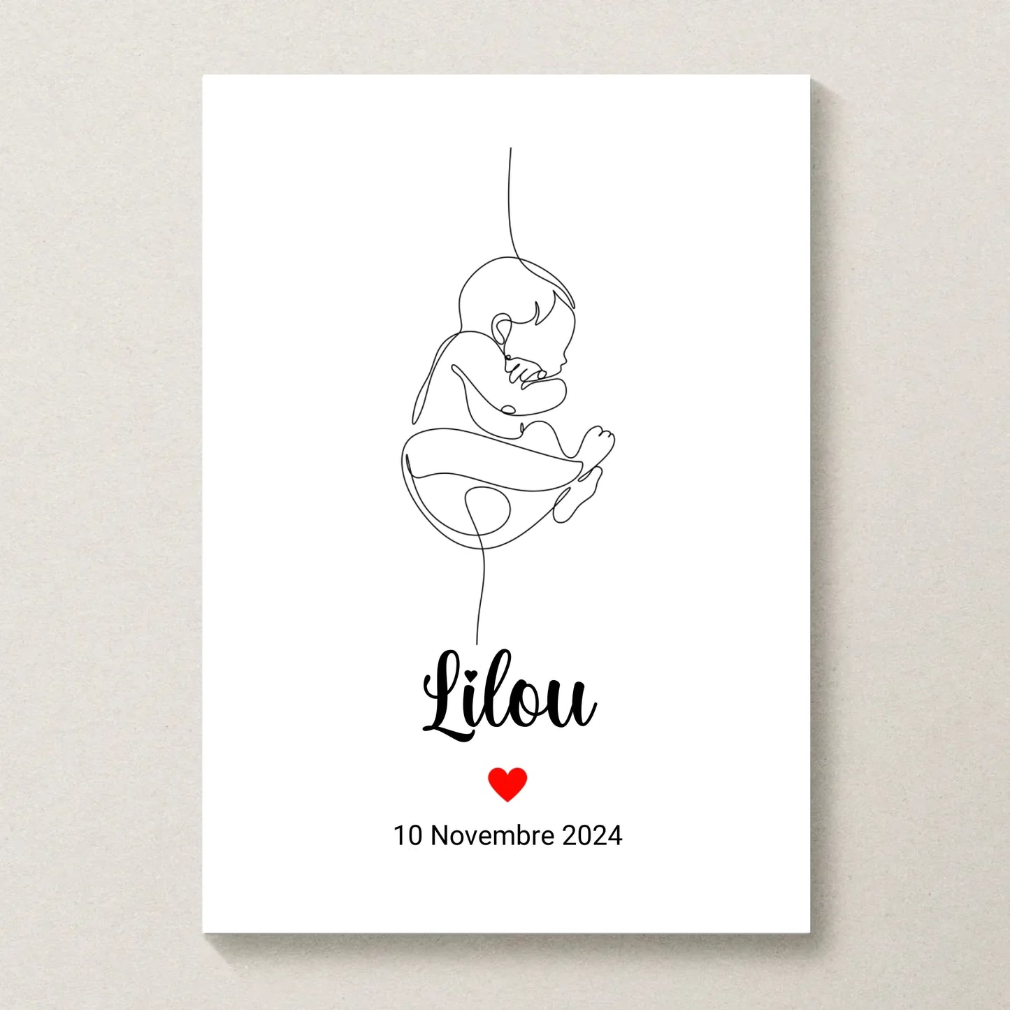 Affiche personnalisée Naissance minimaliste Art Line