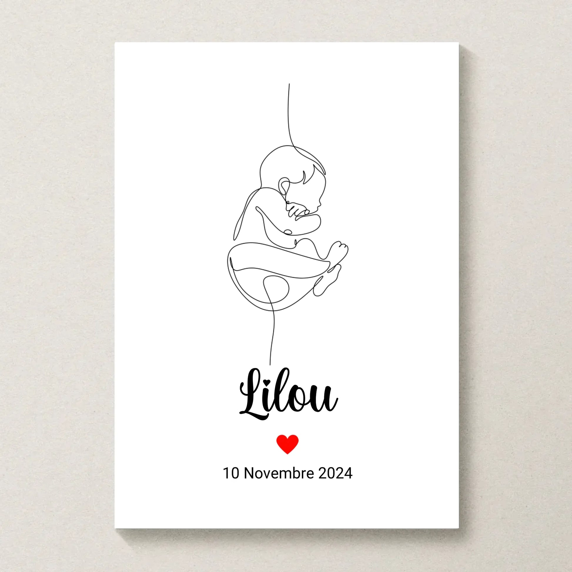 Affiche personnalisée Naissance minimaliste Art Line