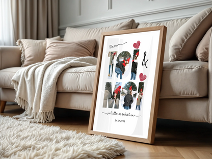 Affiche Personnalisée Couple Toi & Moi Verticale Affiche Personnalisée Couple Plume Revedor