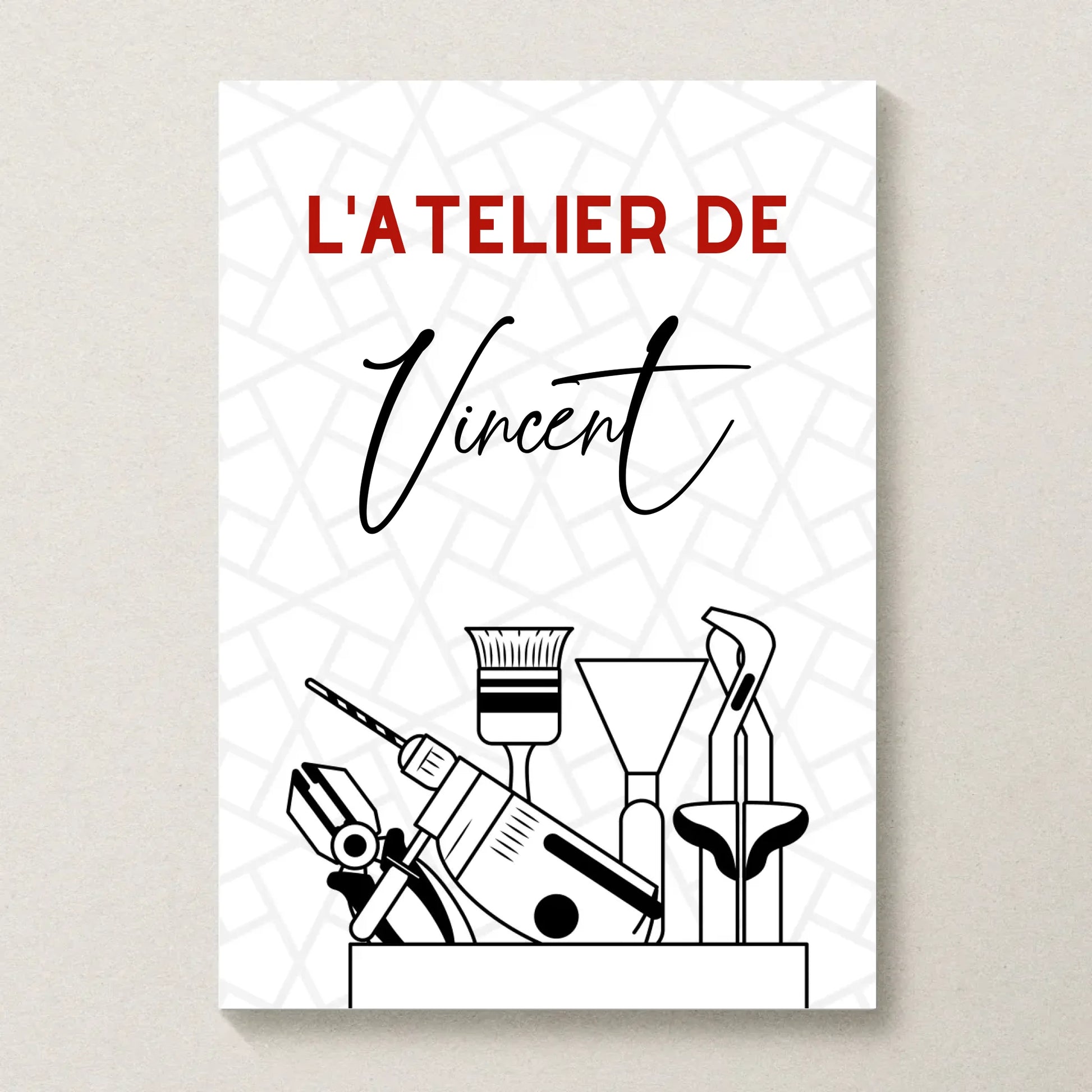 Affiche personnalisée Bricolage - Cadeau Homme Bricoleur cadeau bricoleur Plume Revedor