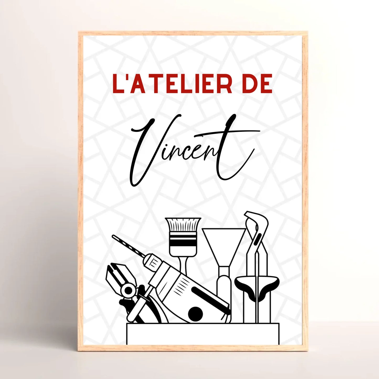 Affiche personnalisée Bricolage - Cadeau Homme Bricoleur cadeau bricoleur Plume Revedor