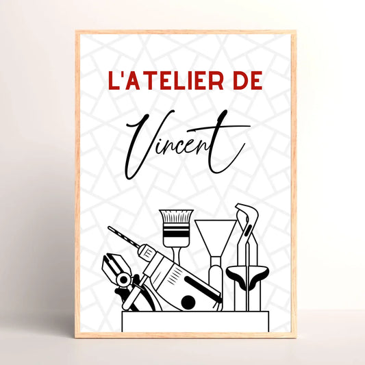 Affiche personnalisée Bricolage - Cadeau Homme Bricoleur cadeau bricoleur Plume Revedor
