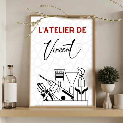 Affiche personnalisée Bricolage - Cadeau Homme Bricoleur cadeau bricoleur Plume Revedor