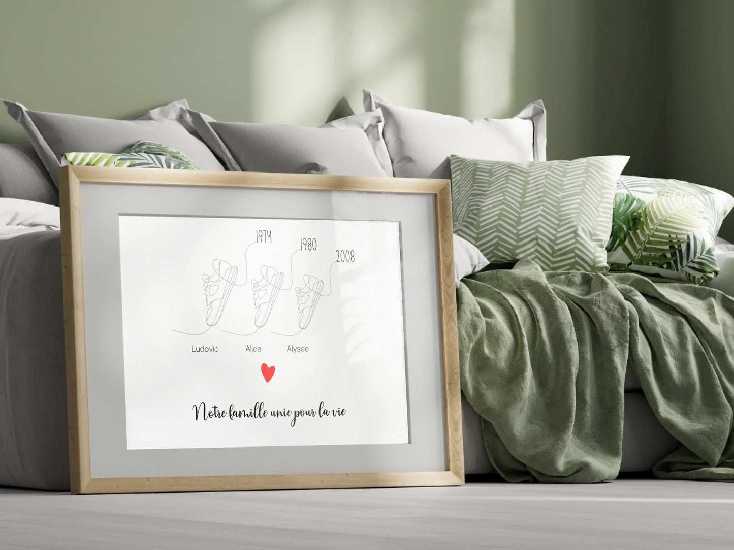 Affiche personnalisée Famille Baskets Line Art Affiche personnalisée Famille Plume Revedor