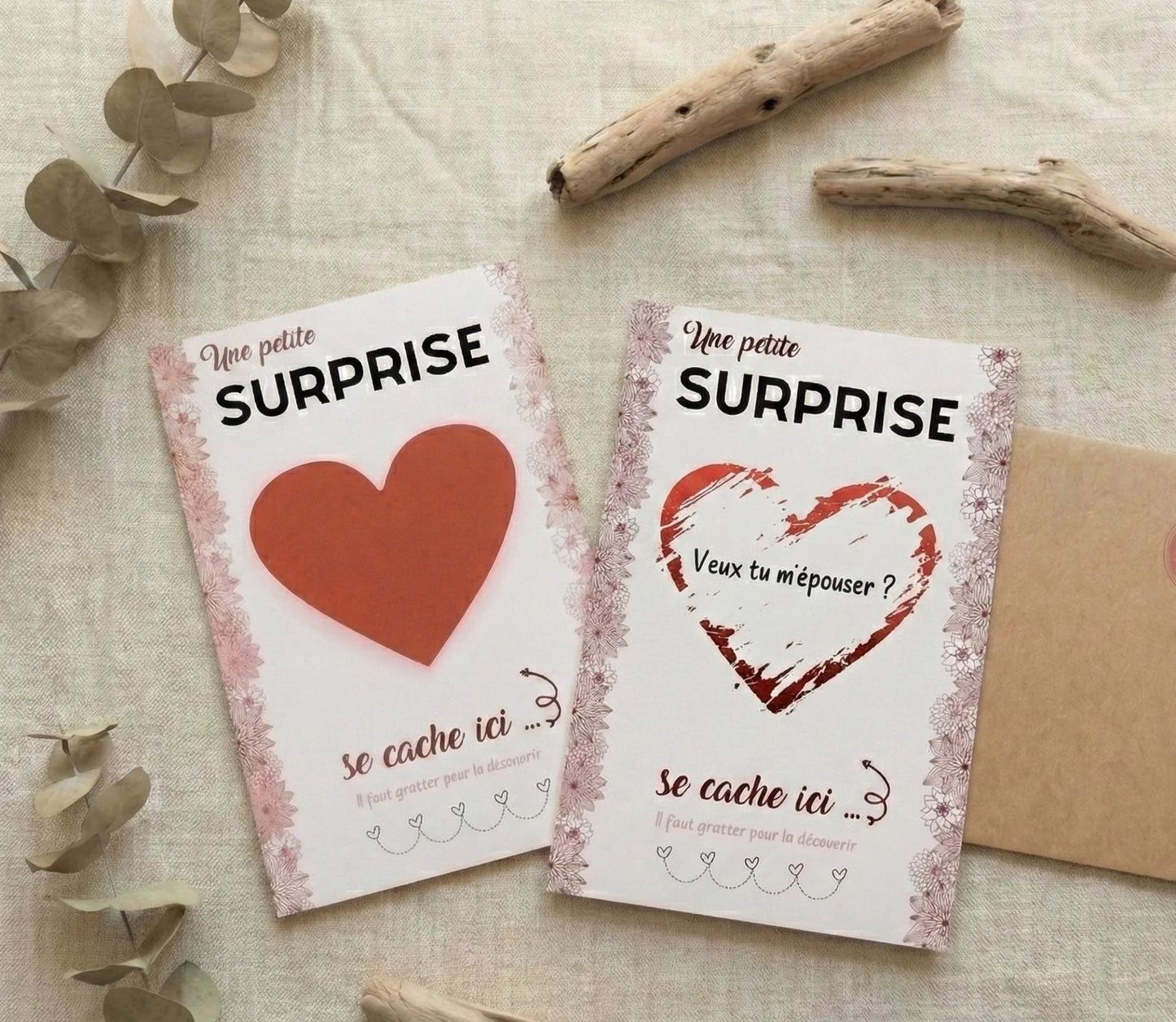 Carte à Gratter Personnalisable "Une Petite Surprise" - Créez Votre Message Mystère