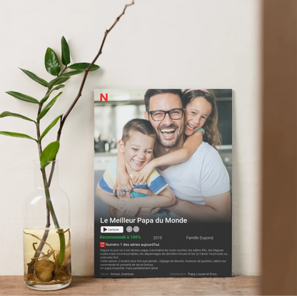 Affiche couple Netflix personnalisée – texte et photo modifiables pour un effet ciné
