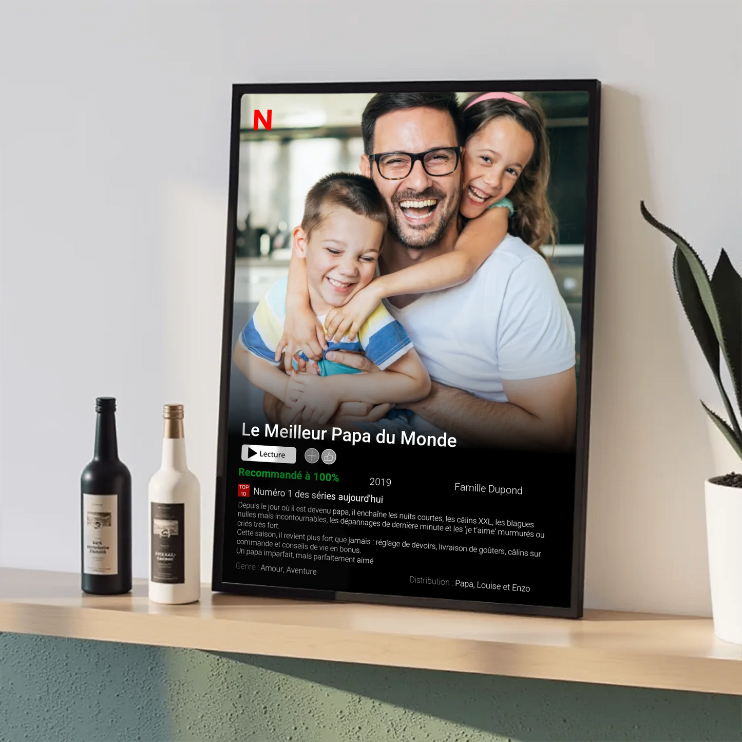 Cadeau original Saint-Valentin – affiche couple type série romantique personnalisable