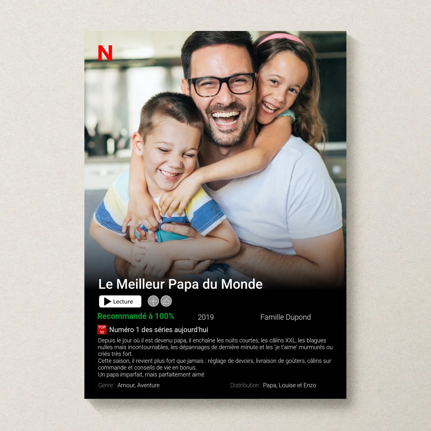 Affiche Personnalisée Netflix - Couple - Saint Valentin