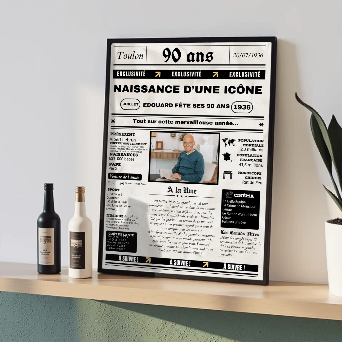 Cadeau original Saint-Valentin – affiche couple type série romantique personnalisable