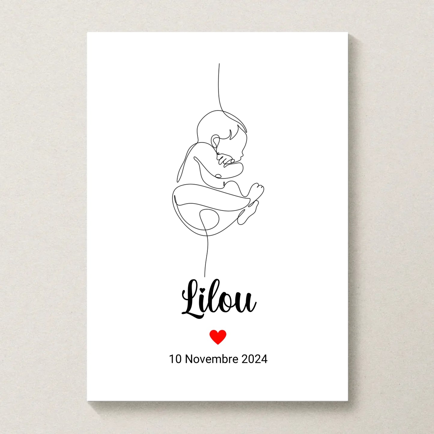 Affiche personnalisée Naissance minimaliste Art Line
