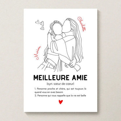 Affiche Meilleure Amie personnalisée - Définition