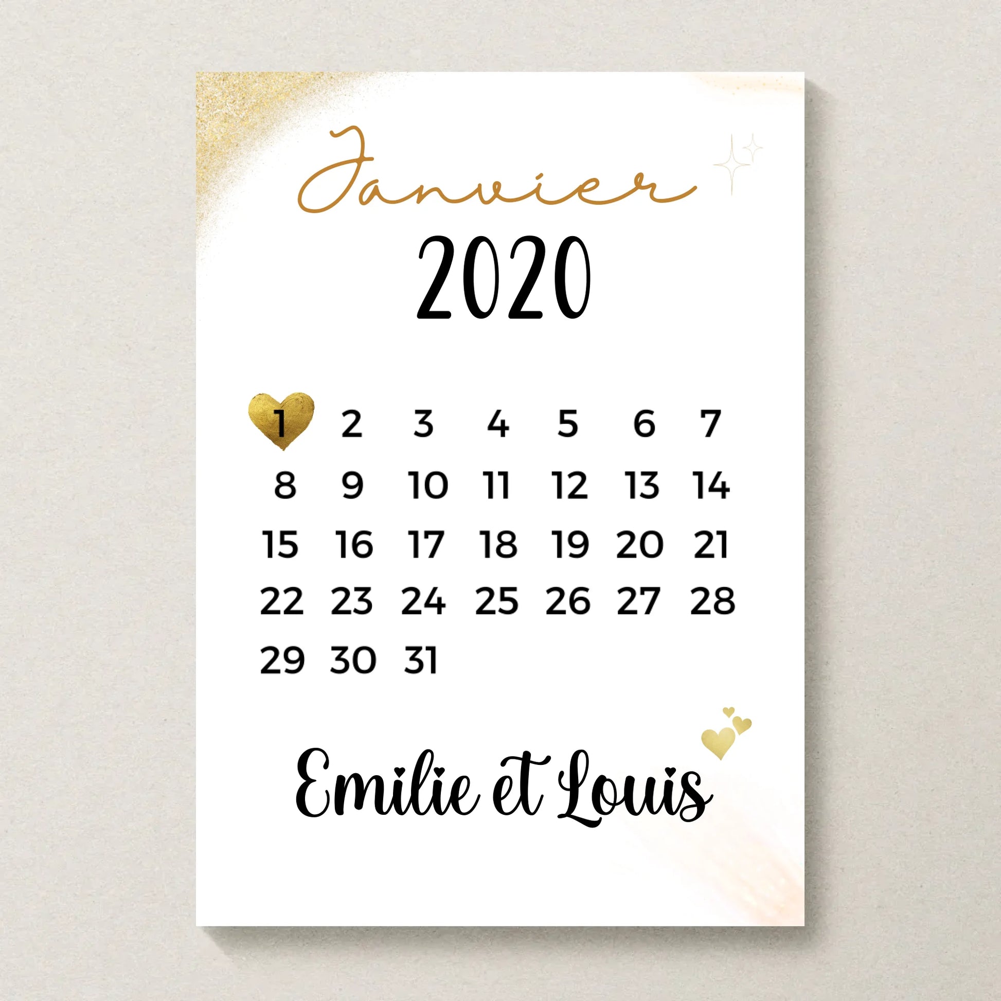 Affiche couple Personnalisée - Calendrier date de rencontre