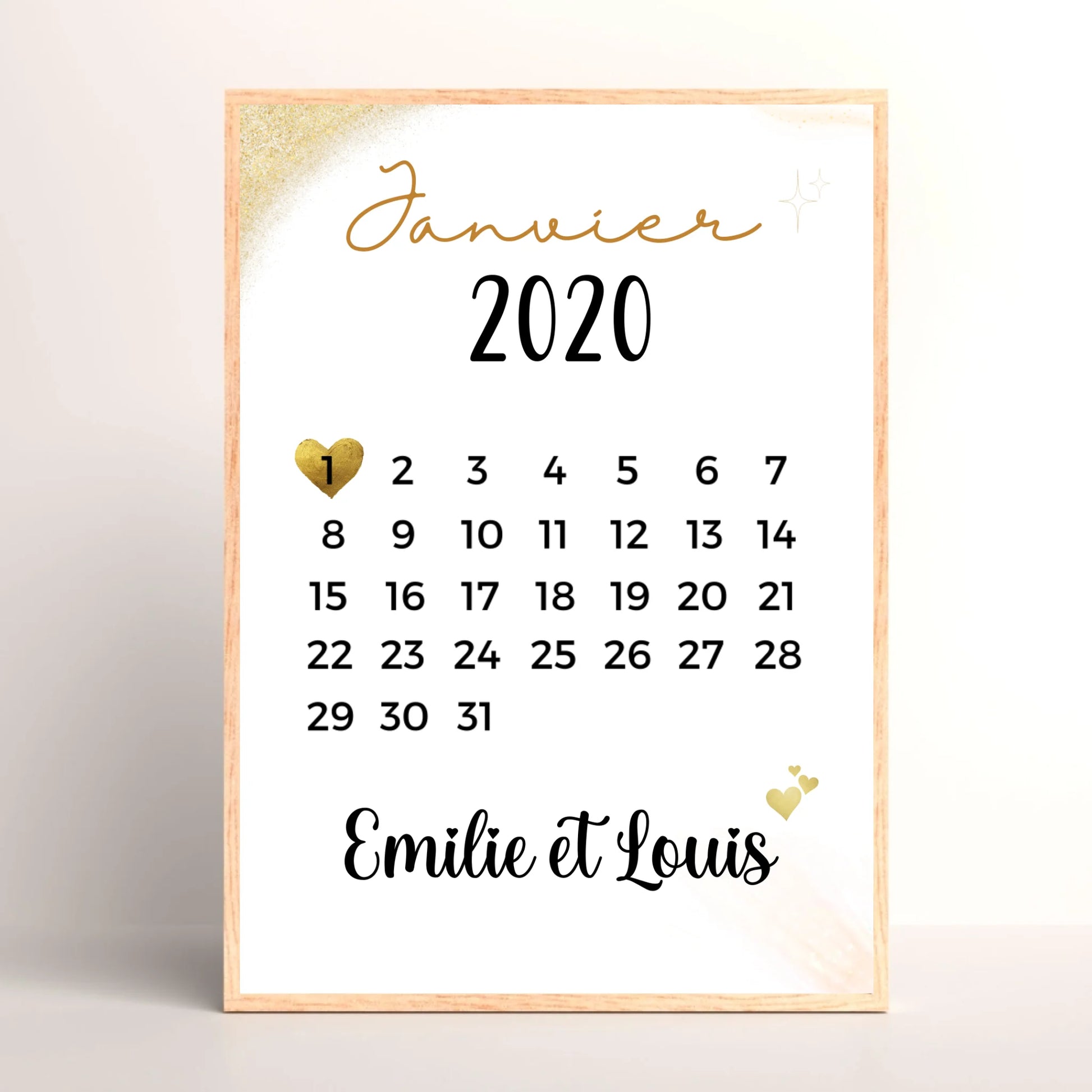 Cadre couple Personnalisé - Calendrier date de rencontre