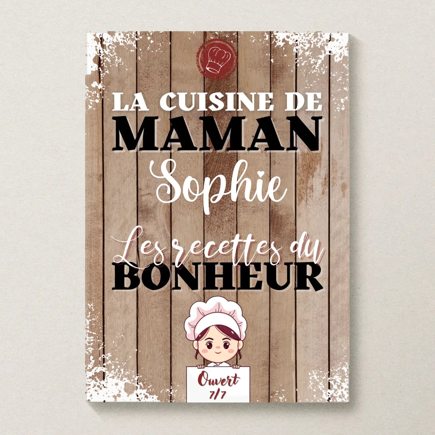 Affiche personnalisée - La cuisine de Maman avec prénom