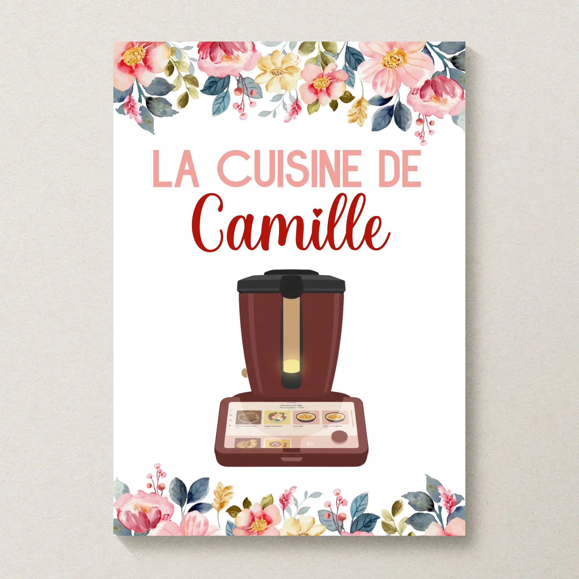 Affiche Cuisine personnalisée avec prénom - Robot de cuisine illustration Thermomix ou Monsieur Cuisine