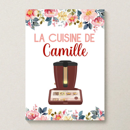 Affiche Cuisine personnalisée avec prénom - Robot de cuisine illustration Thermomix ou Monsieur Cuisine