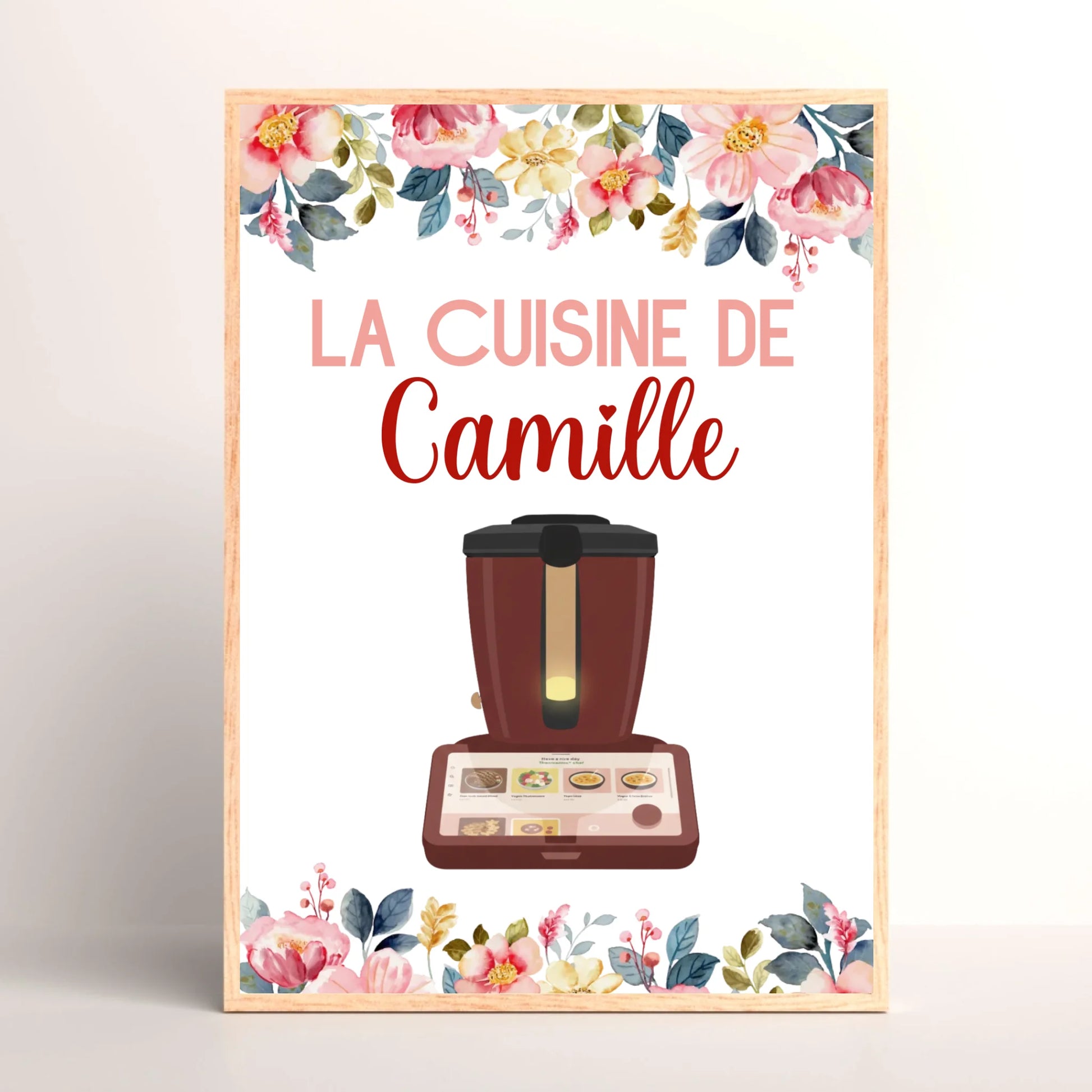 Affiche Cuisine personnalisée avec prénom - Robot de cuisine illustration Thermomix ou Monsieur Cuisine