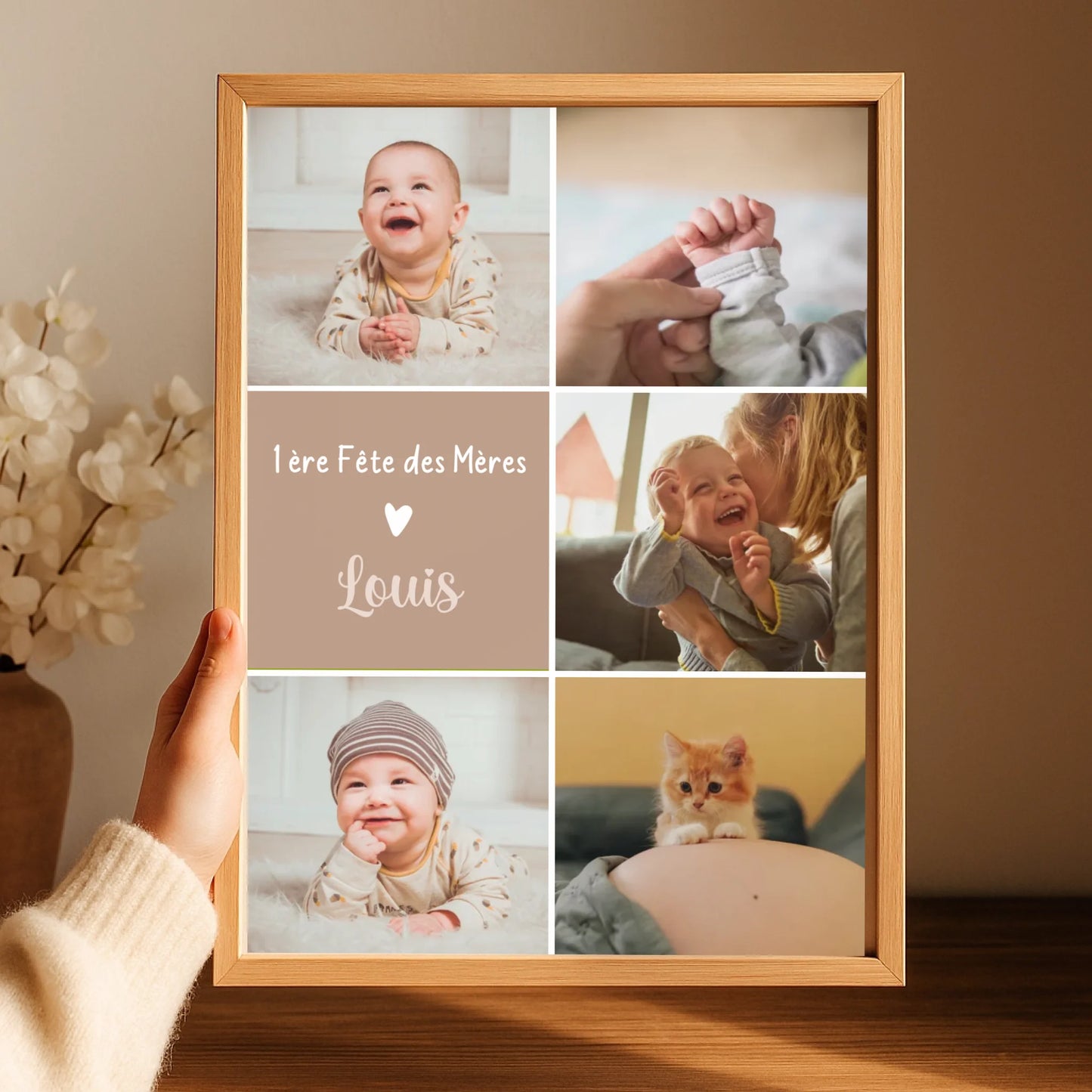 Cadeau fête des mères affiche photo personnalisée format A3 – Plume Revedor