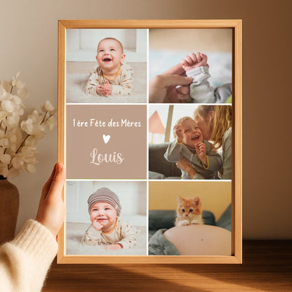 Cadeau fête des mères affiche photo personnalisée format A3 – Plume Revedor