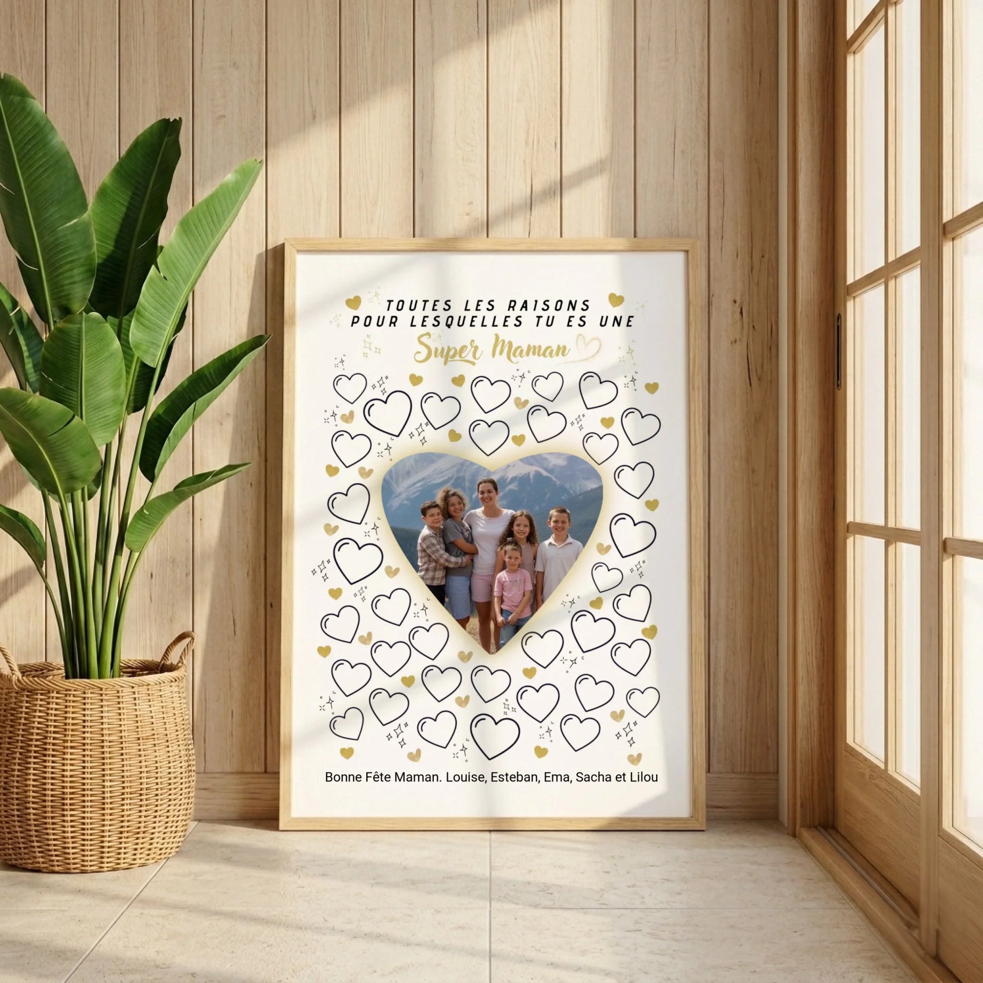 Affiche Super Maman à personnaliser avec photo – cadeau enfant pour maman format A4 ou A3