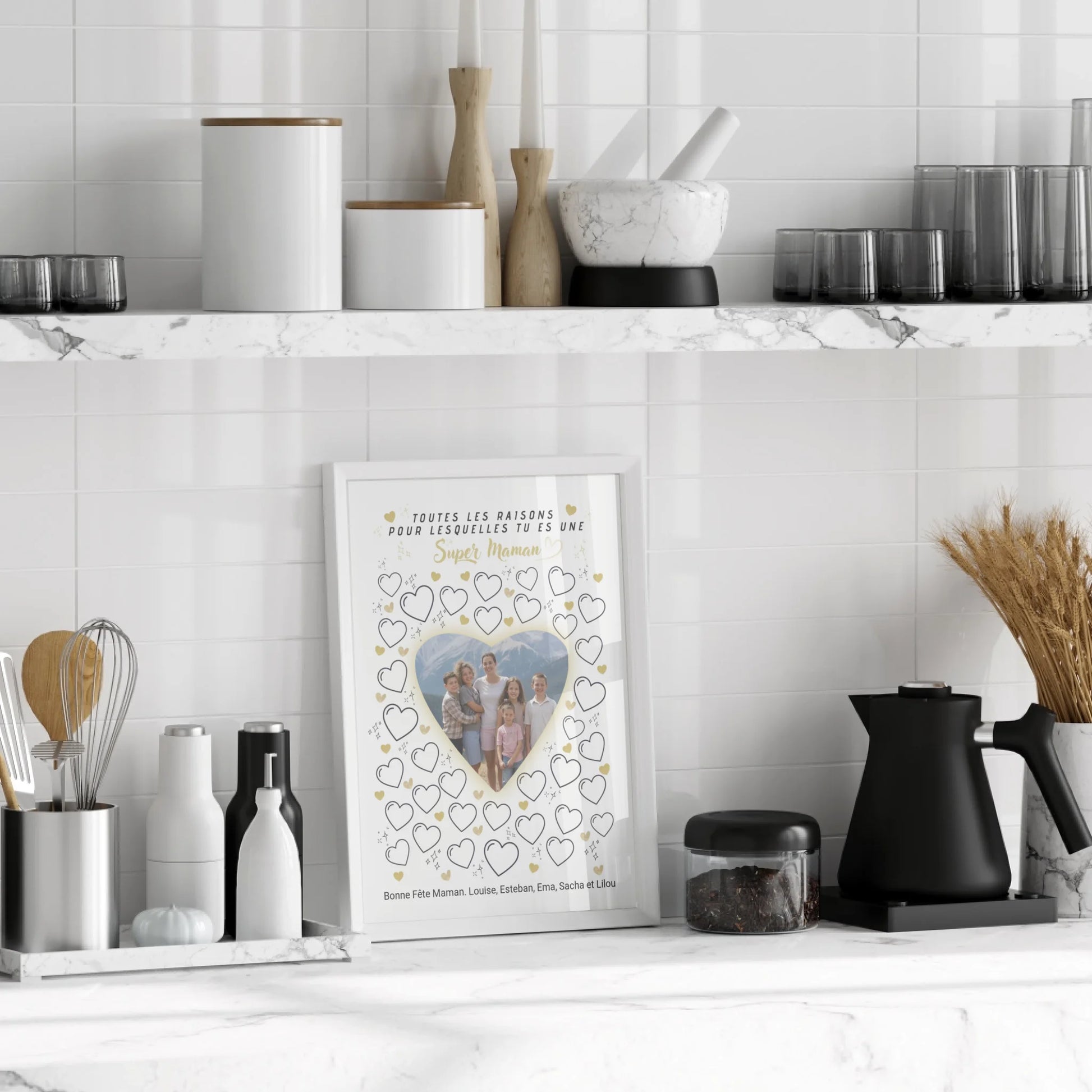 Affiche personnalisée cadeau maman – fichier numérique ou imprimé A4 A3 – fête des mères