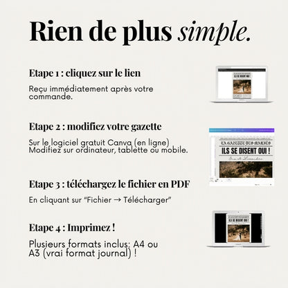 personnaliser la Gazette mariage 