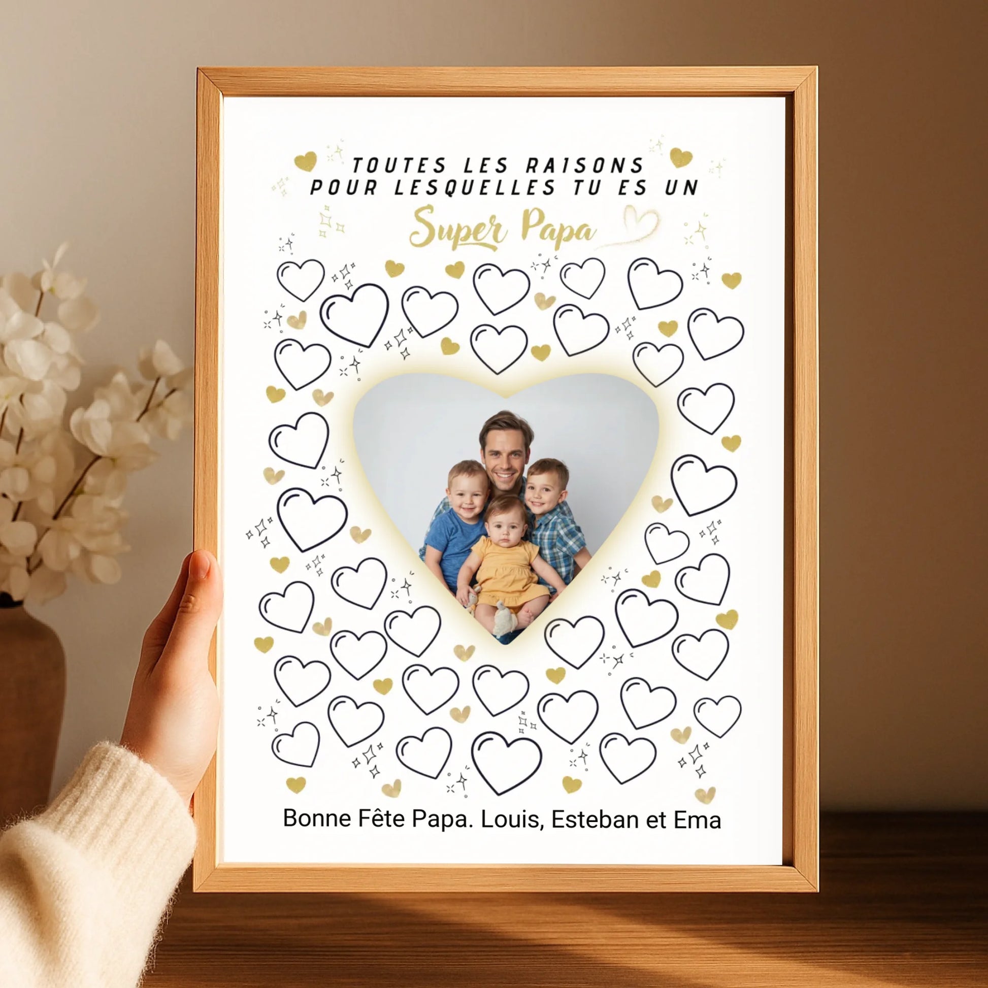 Cadeau personnalisé maman à remplir par les enfants – affiche avec photo livraison rapide