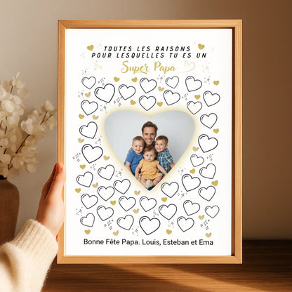 Cadeau personnalisé maman à remplir par les enfants – affiche avec photo livraison rapide