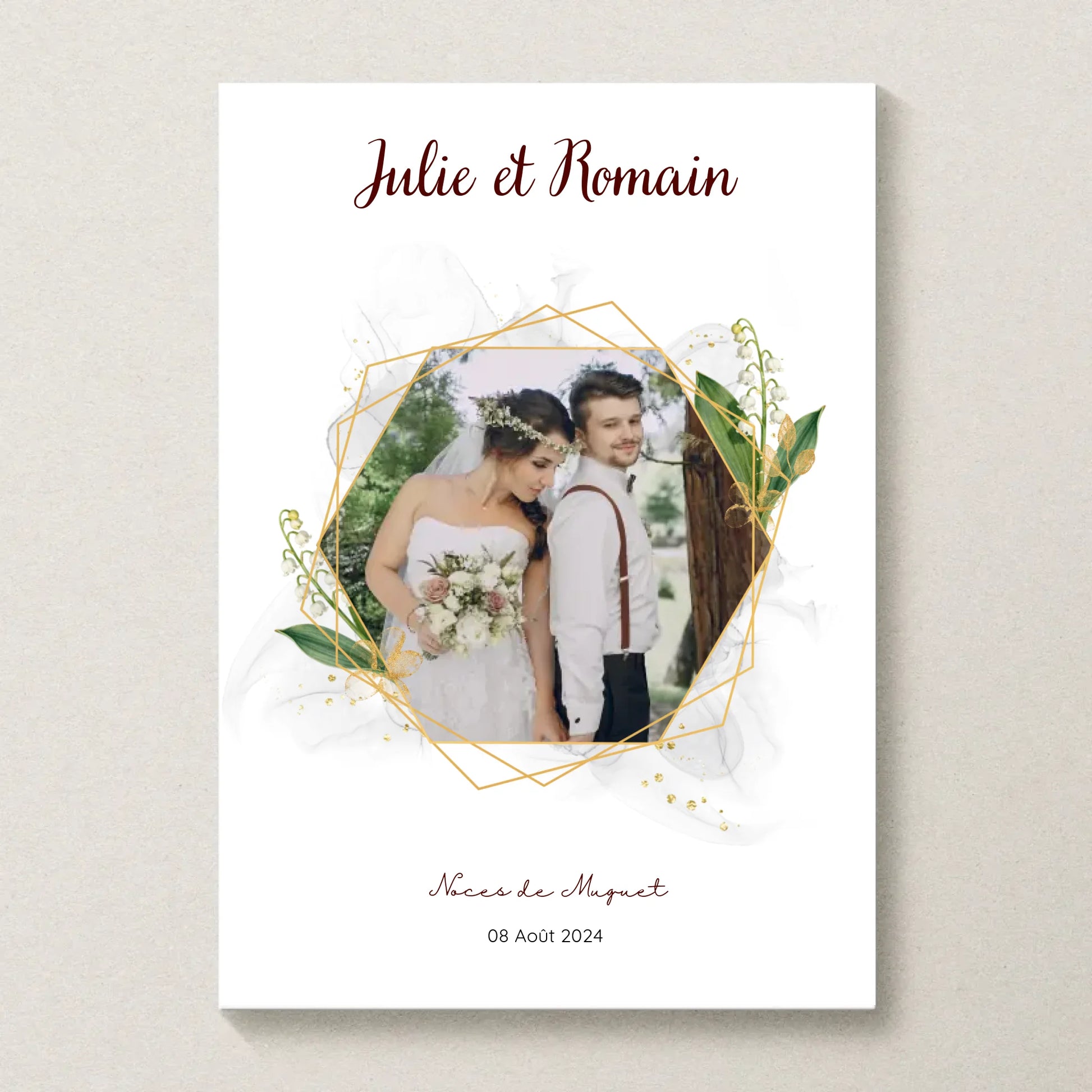 Affiche personnalisée noces de muguet pour 13 ans de mariage