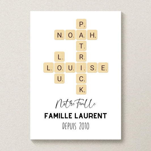 Affiche Personnalisée Famille Scrabble