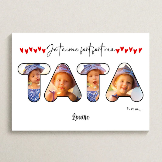Affiche personnalisée Tata avec photos - cadeau TATA personnalisé 