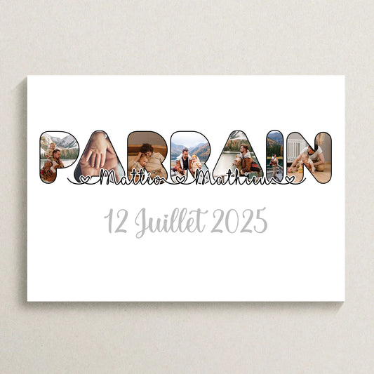 Affiche Parrain Filleul(e) Personnalisée photos, prénoms et dateAffiche Parrain Filleul(e) Personnalisée photos, prénoms et date