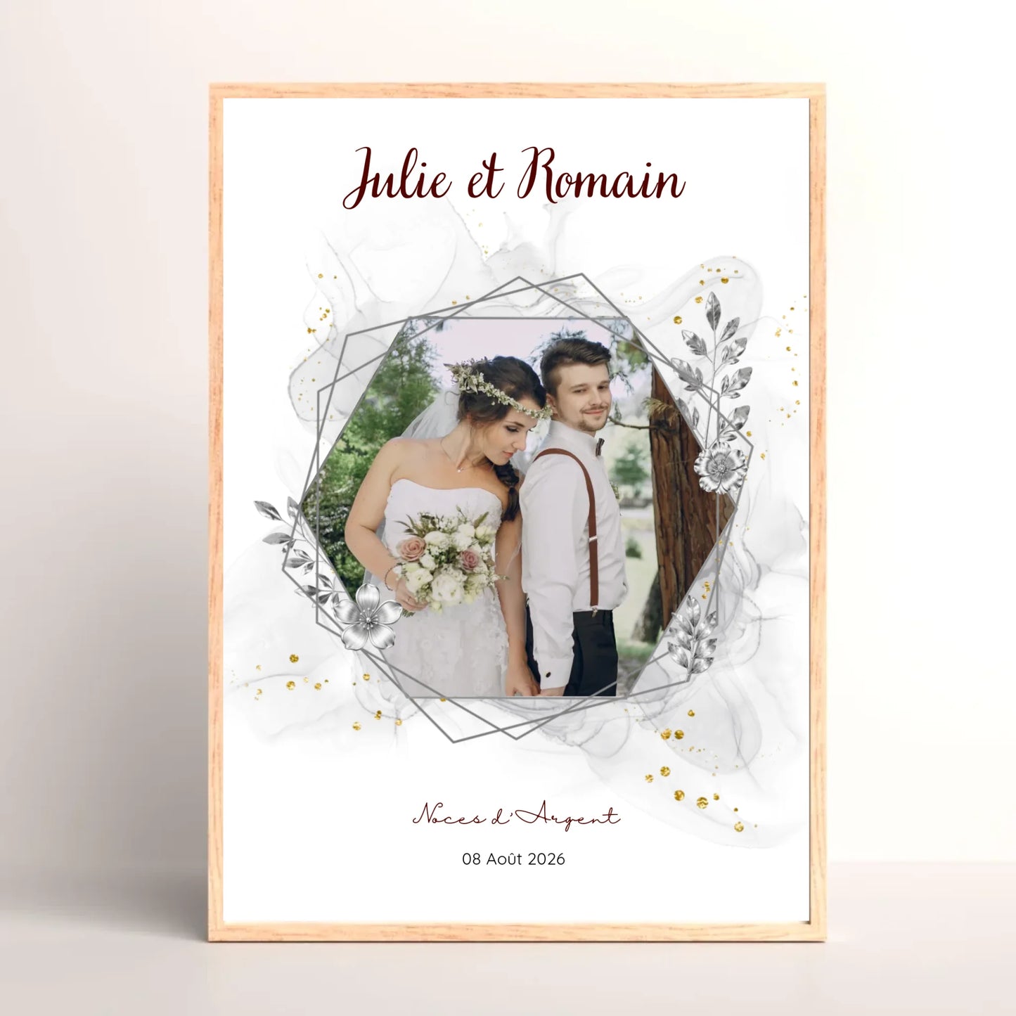 Cadeau Noces d'argent - Affiche personnalisée 25 ans de mariage