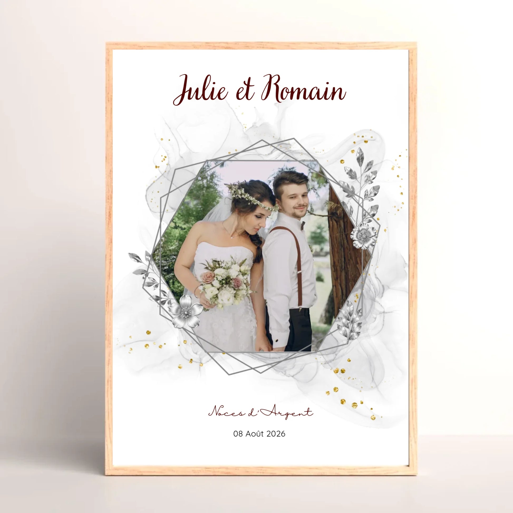 Cadeau Noces d'argent - Affiche personnalisée 25 ans de mariage