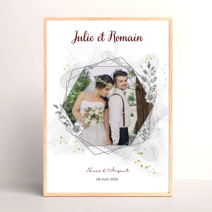 Cadeau Noces d'argent - Affiche personnalisée 25 ans de mariage