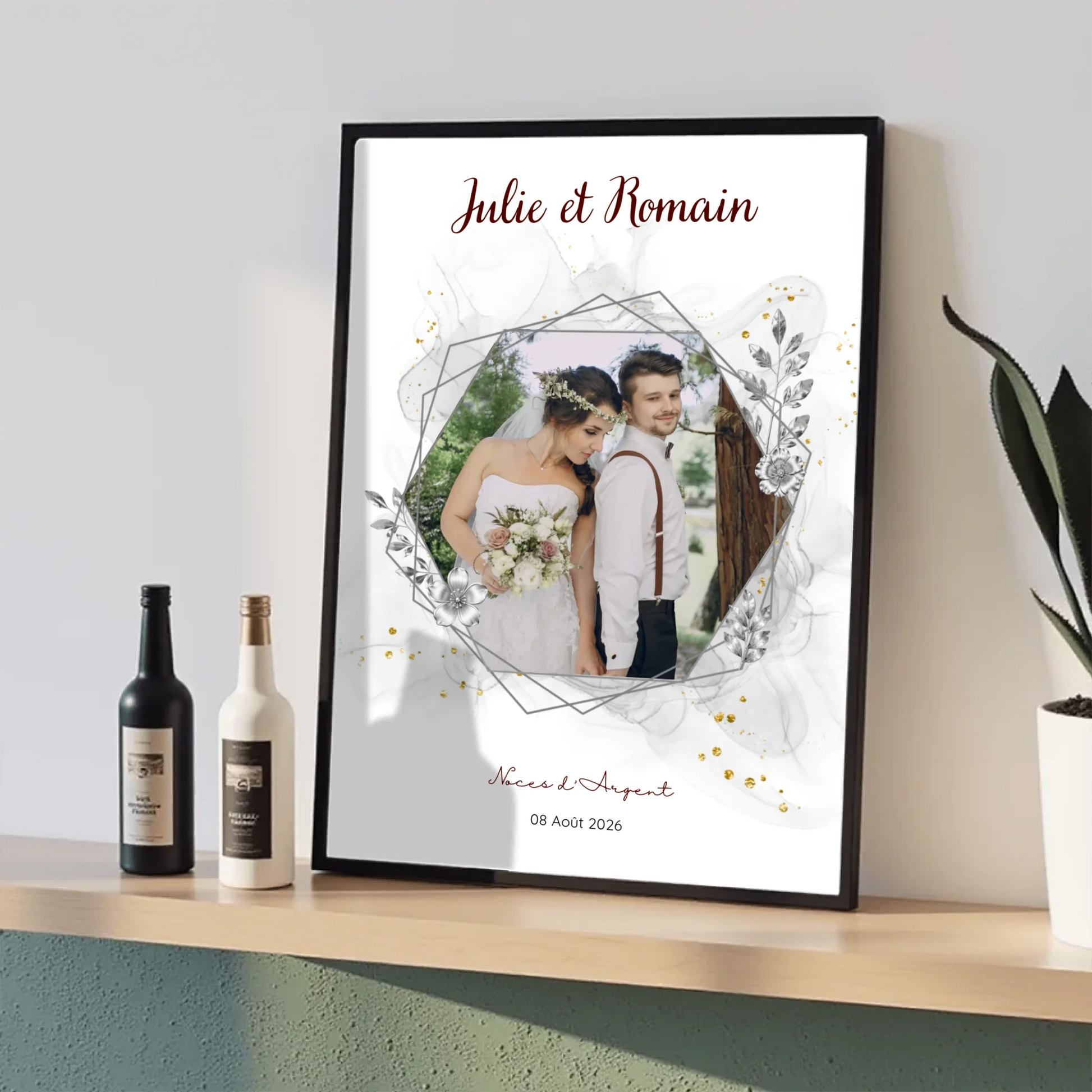 Cadeau Noces d'argent - Affiche personnalisée 25 ans de mariage