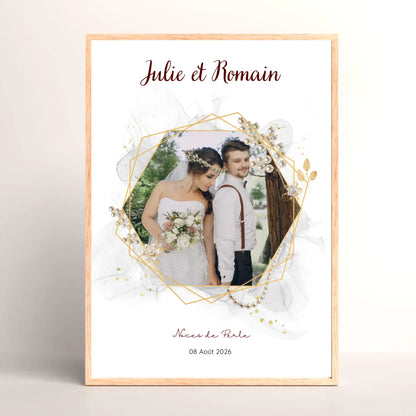 Cadeau Noces de Perle - Affiche personnalisée 30 ans de mariage