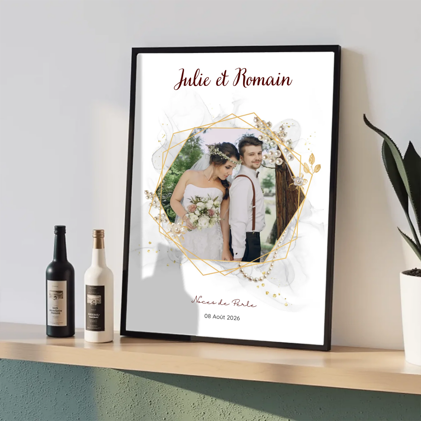 Cadeau Noces d'argent - Affiche personnalisée 25 ans de mariageCadeau Noces de Perle - Affiche personnalisée 30 ans de mariage