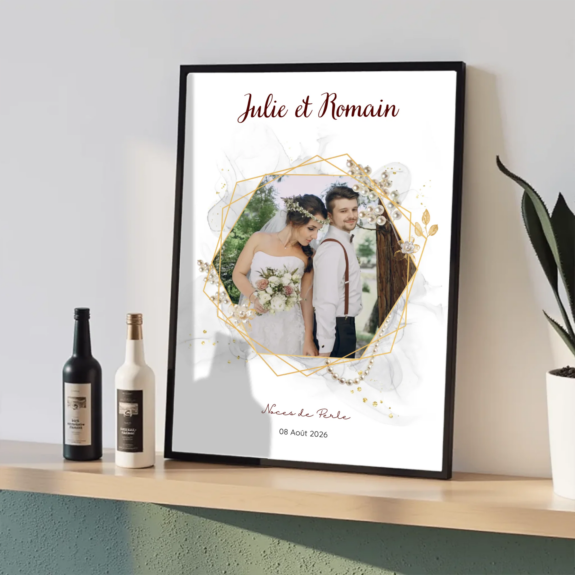 Cadeau Noces d'argent - Affiche personnalisée 25 ans de mariageCadeau Noces de Perle - Affiche personnalisée 30 ans de mariage