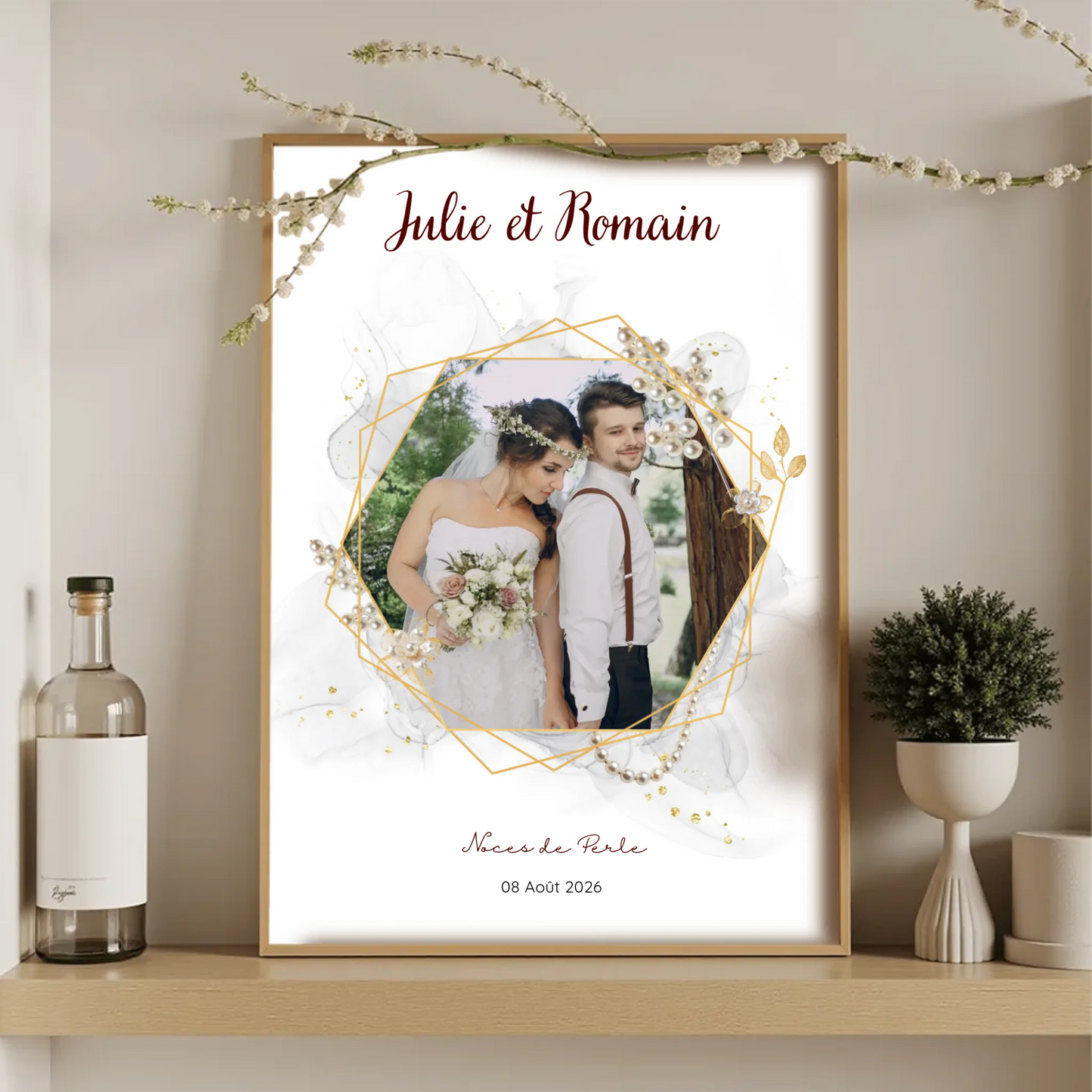 Cadeau Noces de Perle - Affiche personnalisée 30 ans de mariage