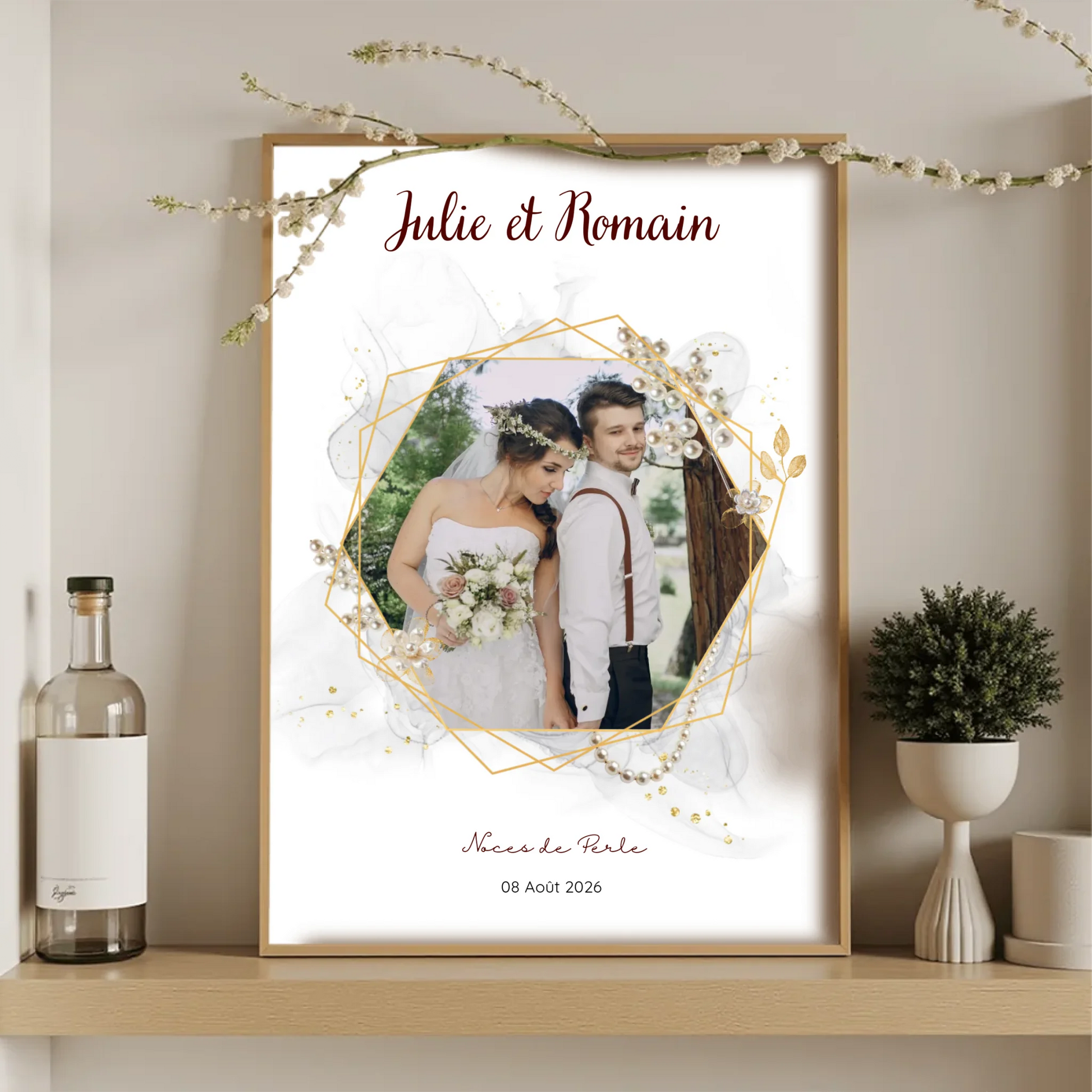 Cadeau Noces de Perle - Affiche personnalisée 30 ans de mariage